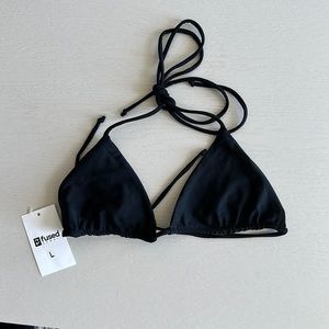 NWT Fused Hawaii black string bikini top - large